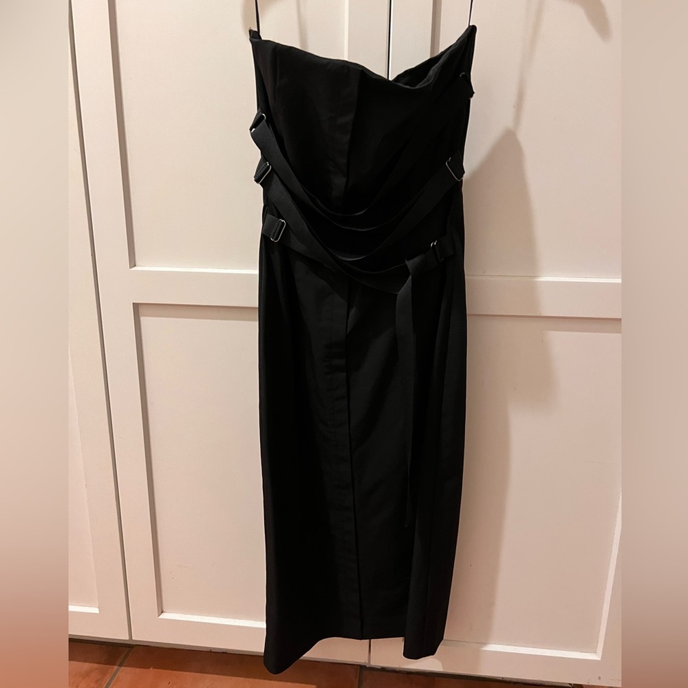 Black strapless dress